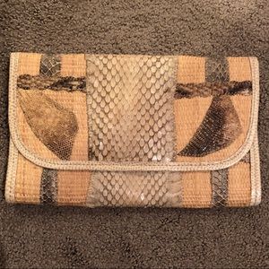 Carlos Falchi snakeskin clutch